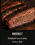 Sliced smoked brisket